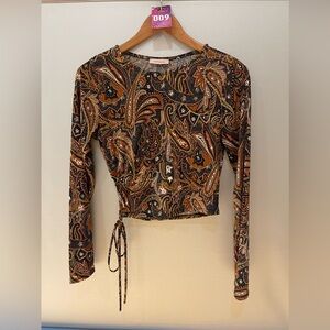 #9 Misty Rose Paisley Top (Size L)